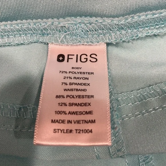 Figs Scrub 4-Pocket Pants, Color: Fresh Aqua Size L - Picture 7 of 10